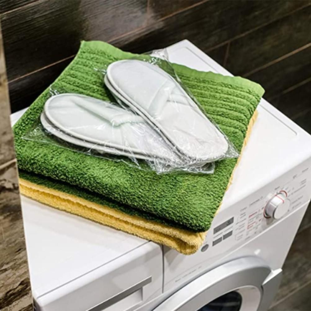 1 Pair Fleece Slippers Portable Washable One Time Non Slip Thick Home Slippers for Family Spa Guests Hotels Travel
