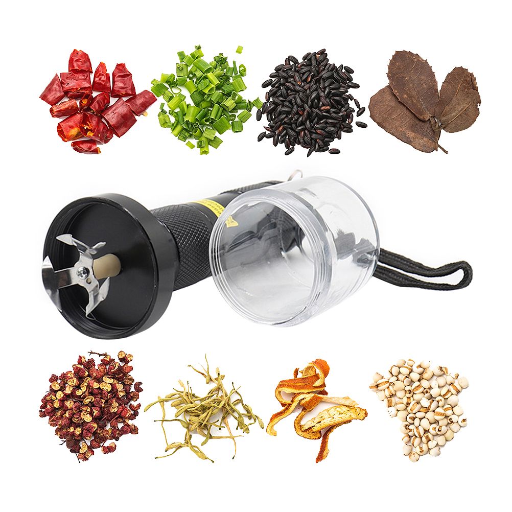 Electric Metal Grinder Flashlight Shaped Aluminum Alloy Herb Grinder Crusher Portable Electric Smart Grinder