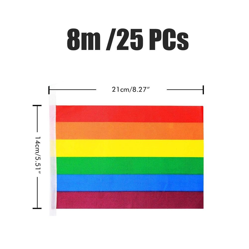 Rainbow Flag LGBT Pride String Flag Hanging Gay Lesbian Banners Bunting Flags Small Rainbow Flag Parade Festival Party Decorations