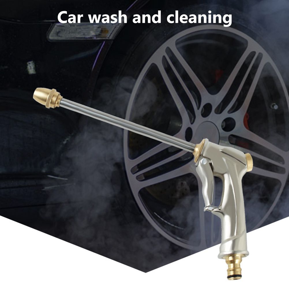 Heavy Duty Metal Water Hose Sprayer Portable Garden Hose Nozzle High Pressure Power Water Tool for Garden Watering Car Pet Washing