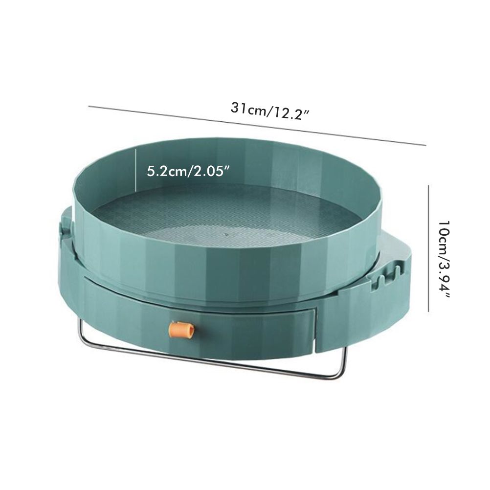 Rotating Spice Rack Holder with Drawer Wall Mounted Kitchen Spice Storage Shelves Bathroom Kitchen Storage Rack Organizer