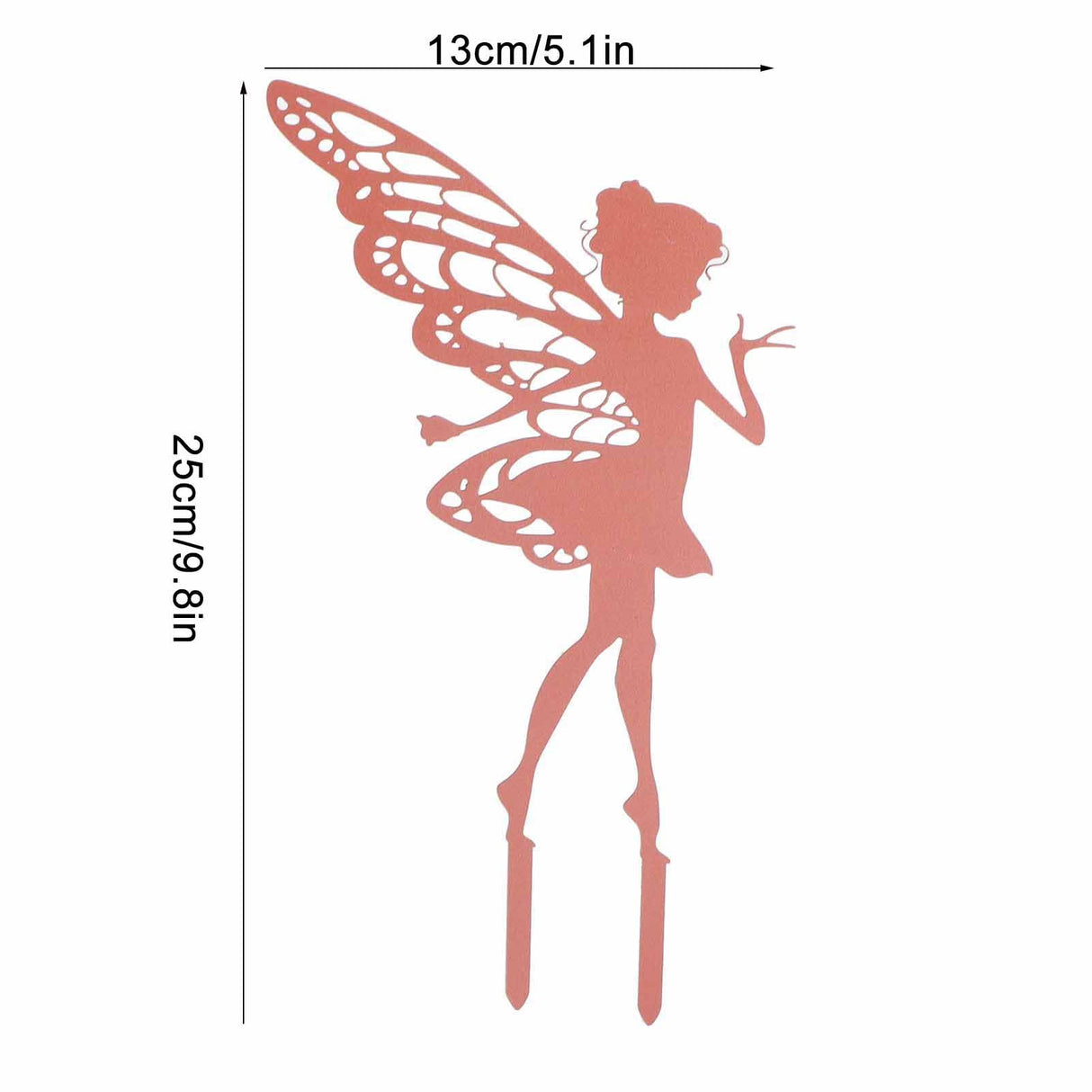 Decorative Garden Stakes Fairy Silhouette Metal Yard Stakes Arts Outdoor Garden Decor Spring Decor