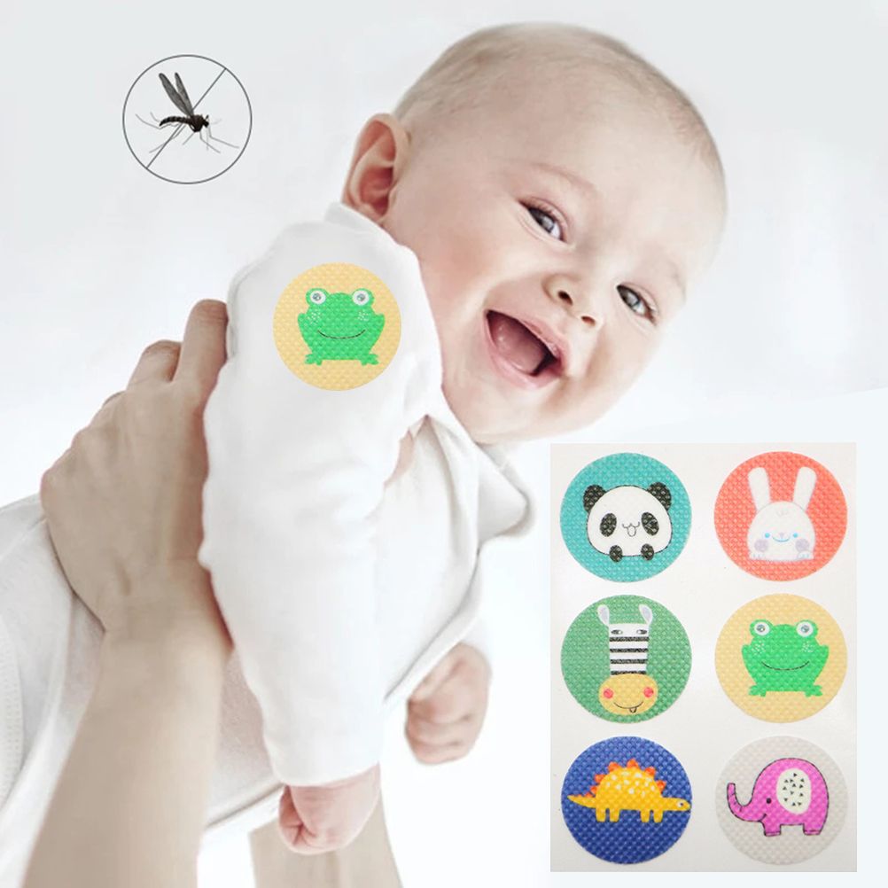 12 Sheets 72Pcs Mosquito Patches Cartoon Non Woven Natural Plant Essential Oil Mosquito Stickers for Kids Adults Summer Outdoor