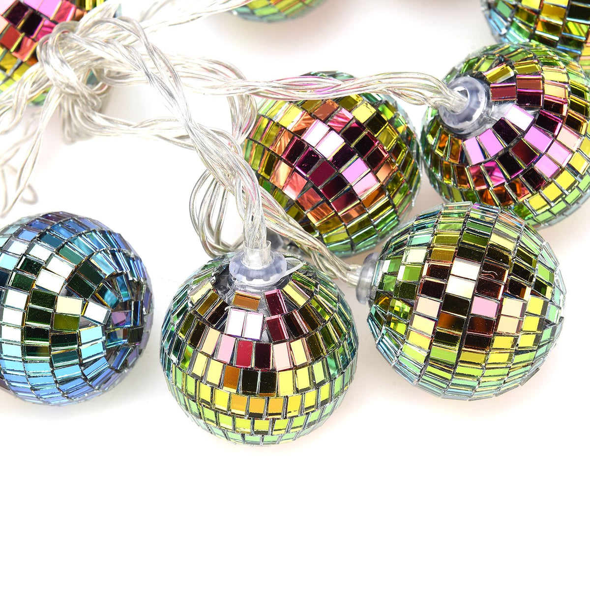1.8m 10 Lights 5cm Golden Sphere Warm Light Mirror Light String Christmas Lights String Christmas Tree Decoration