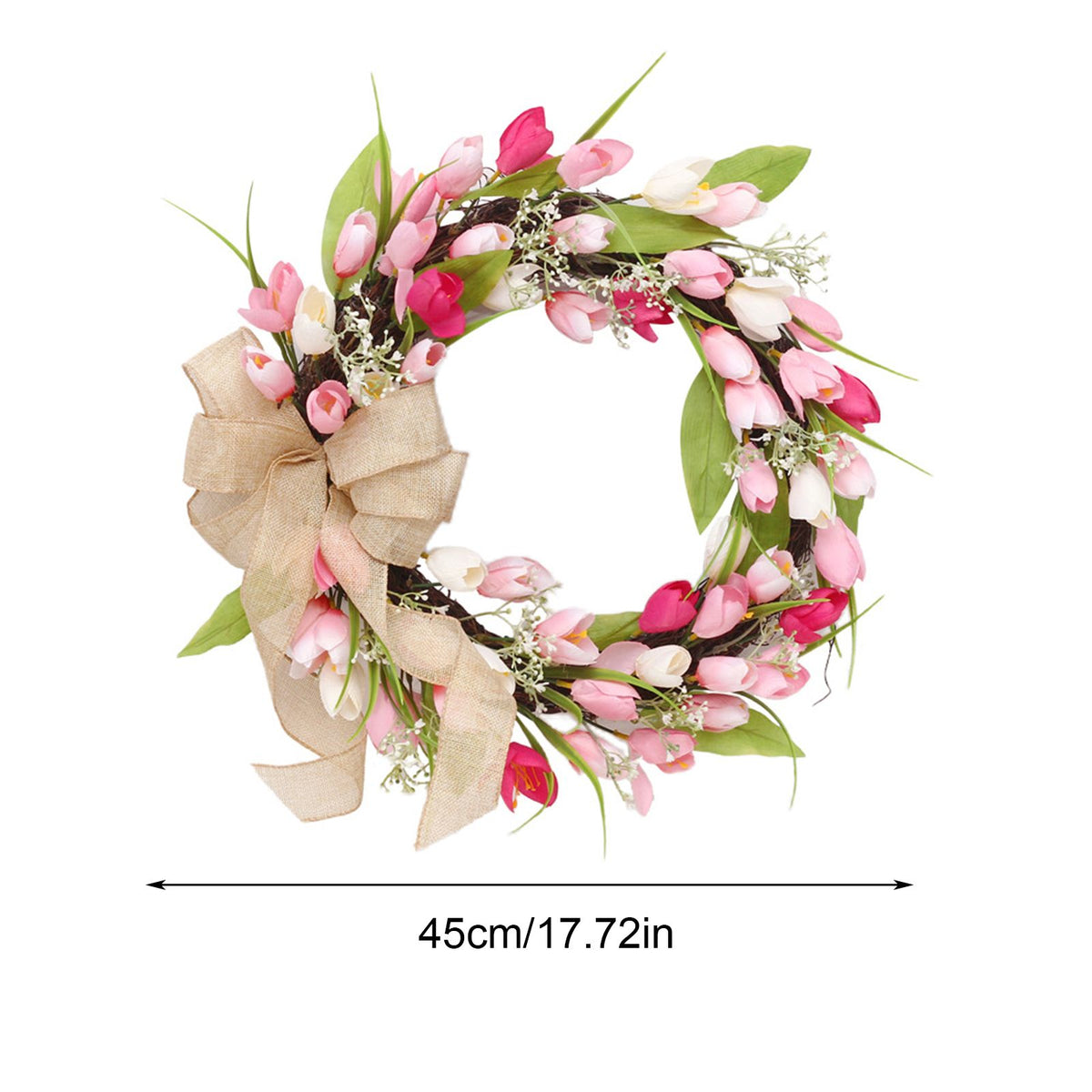 Tulip Wreath Tulip Decorative Wreath Artificial Tulip Wreath Decorative Flower Wreath