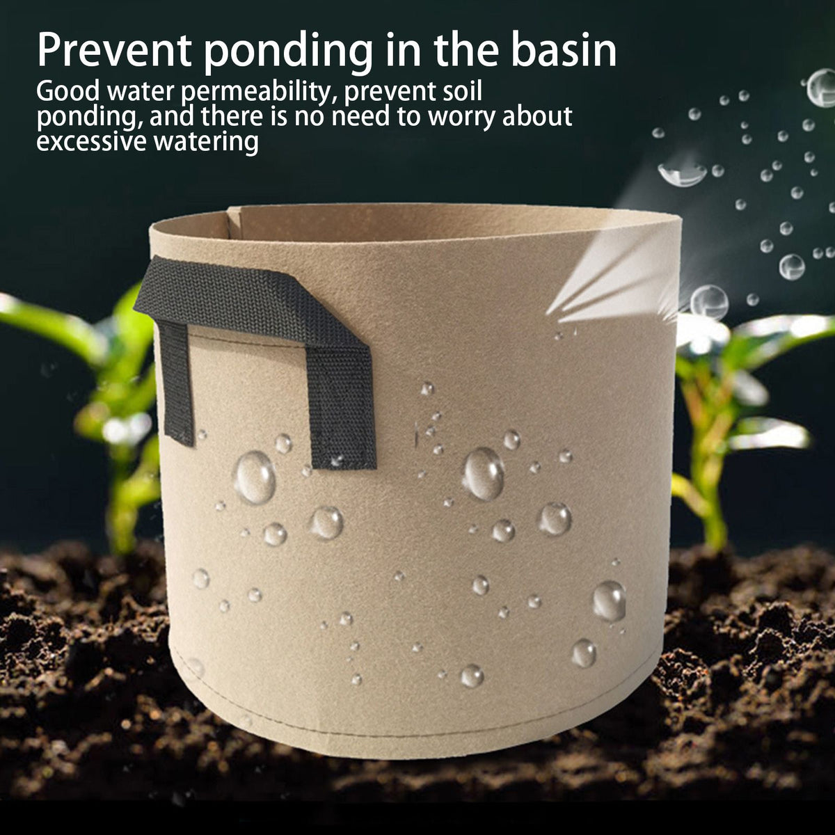 5pcs Planter Bag Breathable Reusable Thickened Plant Grow Pot With Dual Handles for Flowers Vegetables 10 Gallons