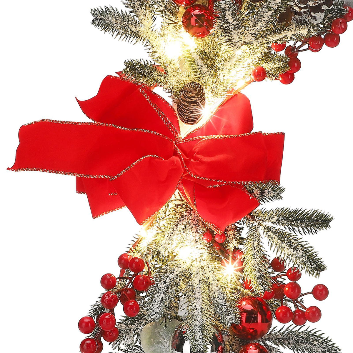 Artificial Christmas Swag Beautiful Exquisite Fade Resistant Christmas Teardrop Swag for Front Door Wall Living Room Kitchen Store Garden