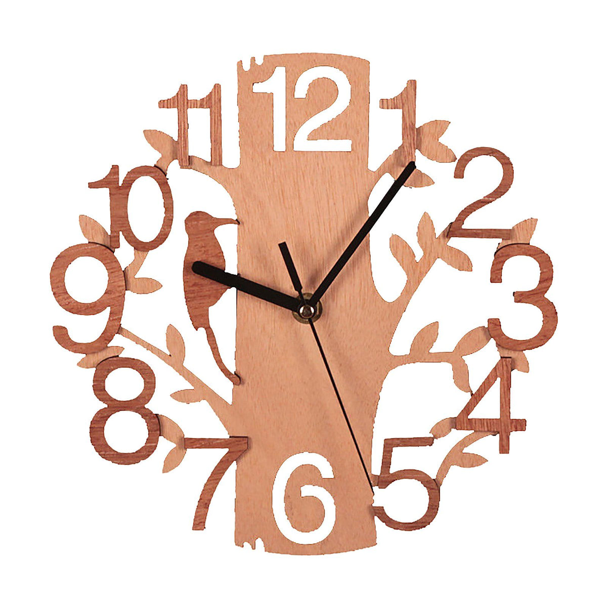 Wooden Wall Clock 8.7in Diameter White Double Layer Ultra Quiet Silent Wall Clock