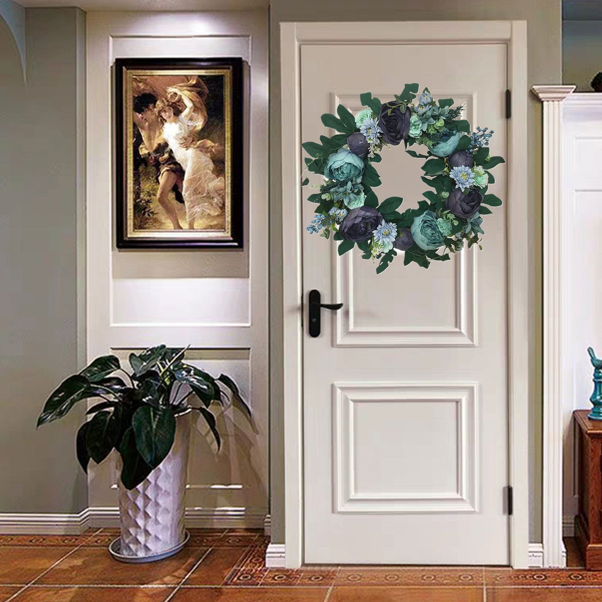Peony Flower Garland Front Door Decoration Flower Lintel Pendant Imitation Flower Wall Decoration Hanging Ornaments