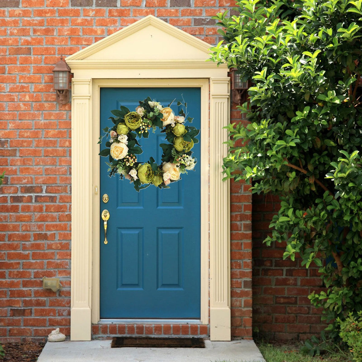 Peony Flower Garland Front Door Decoration Flower Lintel Pendant Imitation Flower Wall Decoration Hanging Ornaments