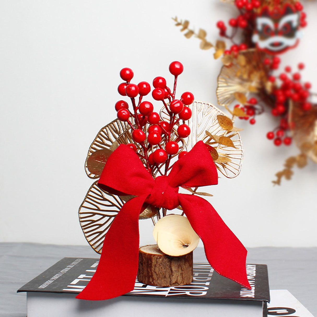 Chinese New Year Tree Ornament Spring Festival Desktop Decorative Ornament Home Decor for Bedroom Living Room