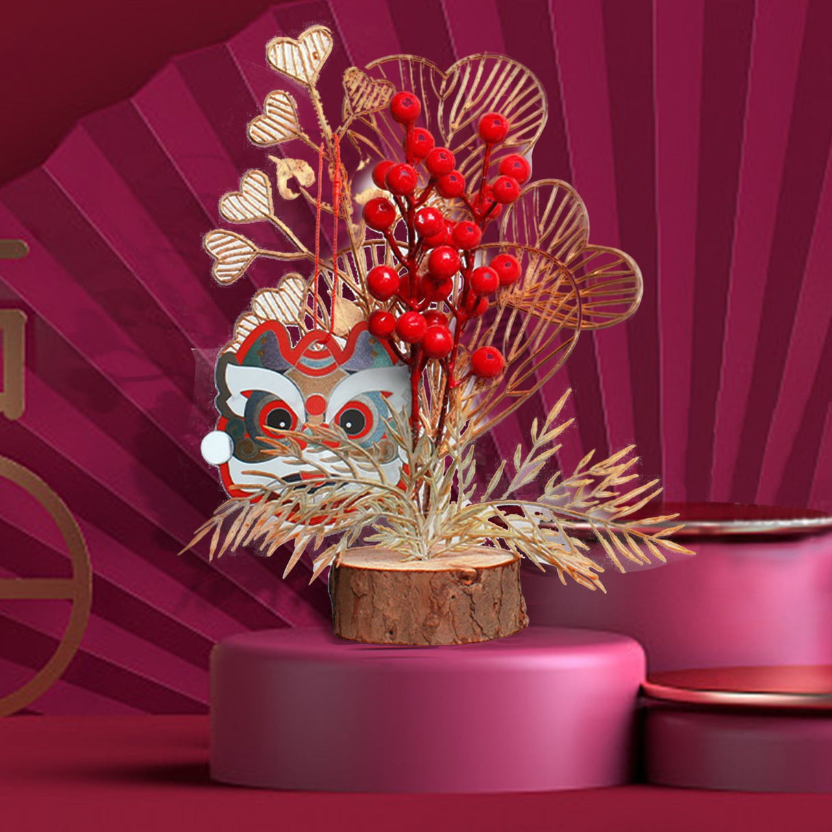 Chinese New Year Tree Ornament Spring Festival Desktop Decorative Ornament Home Decor for Bedroom Living Room