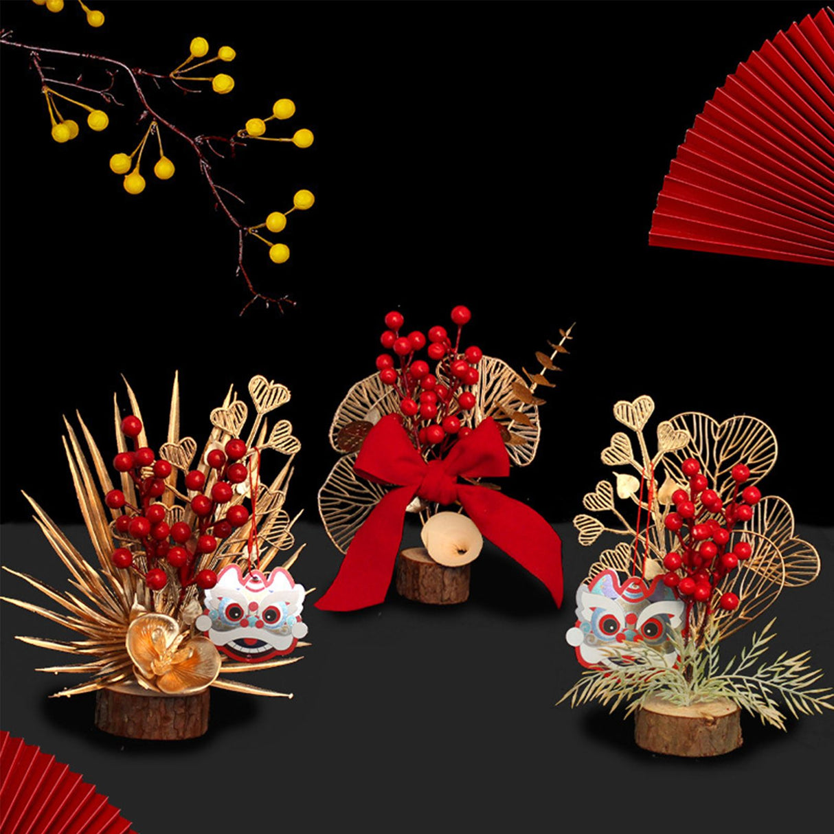 Chinese New Year Tree Ornament Spring Festival Desktop Decorative Ornament Home Decor for Bedroom Living Room