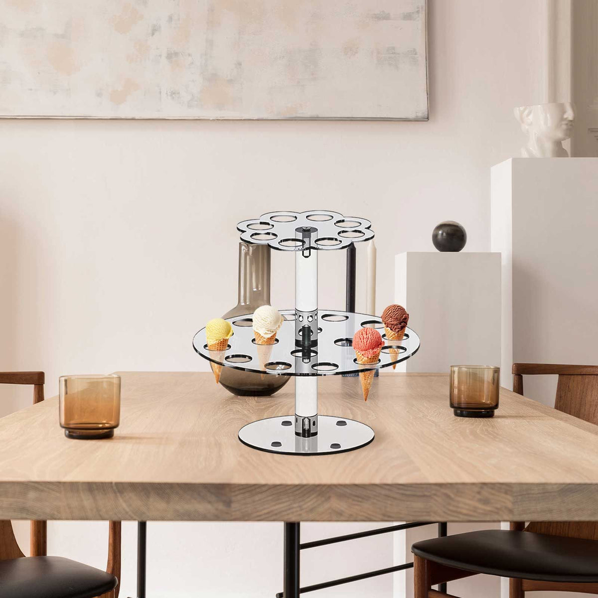 Acrylic Ice Cream Cone Bracket Popcorn Cone Display Rack