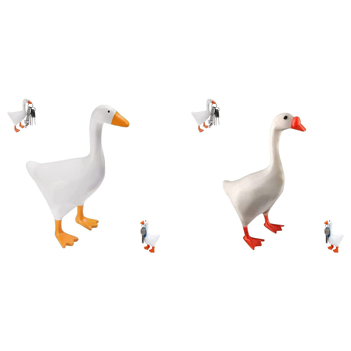 White Duck Magnetic Display Piece Resin Decoration Magnetic Goose Key Holder