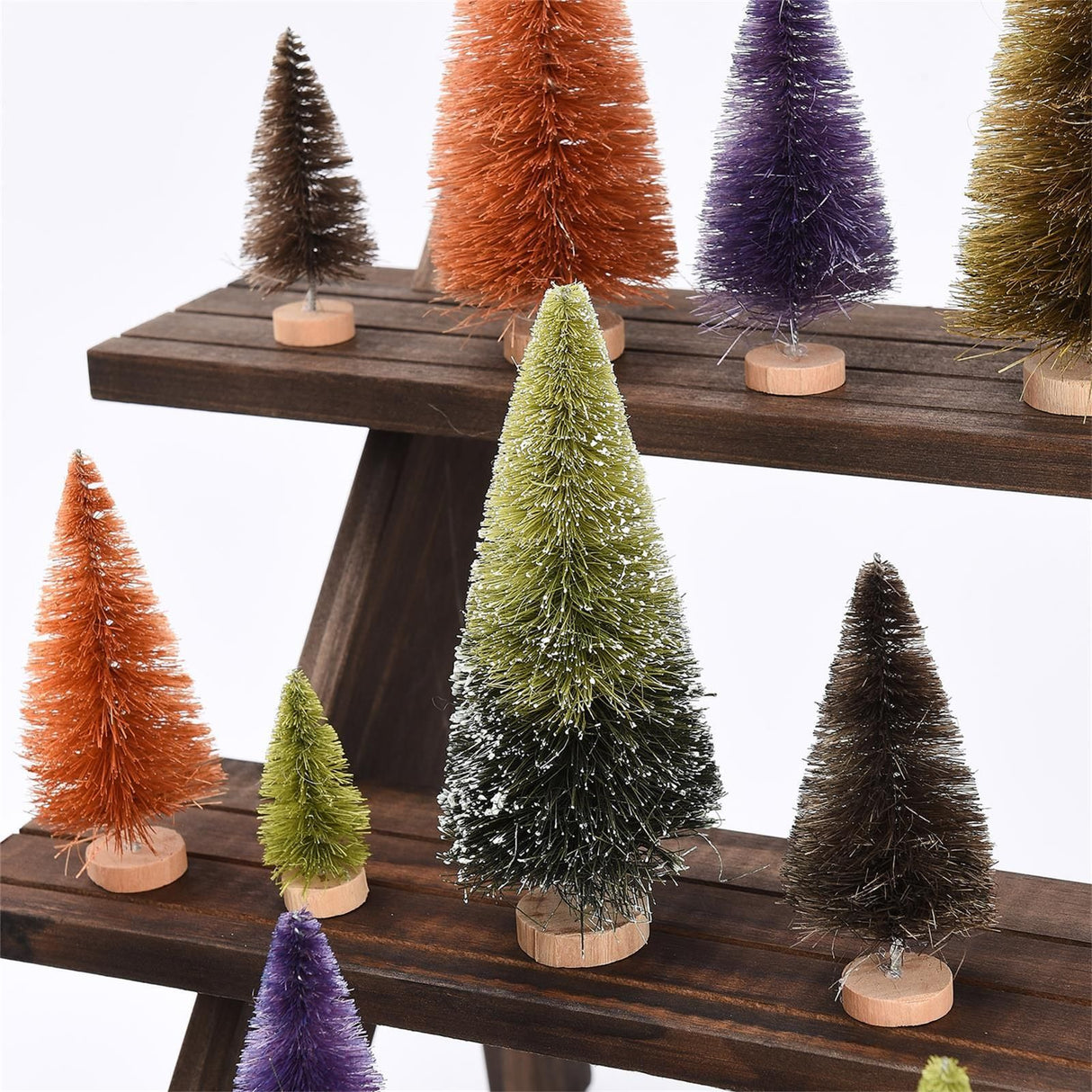 21pcs Artificial Christmas Trees Set Decoration Sisal Wood False Christmas Trees Kit
