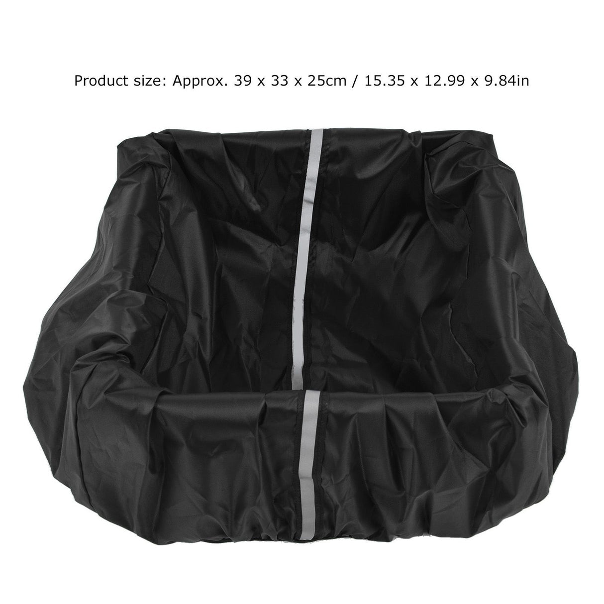 Bike Basket Cover Black Snow Defence Waterproof Dustproof Lightweight Reflect Light Bike Basket Liner
