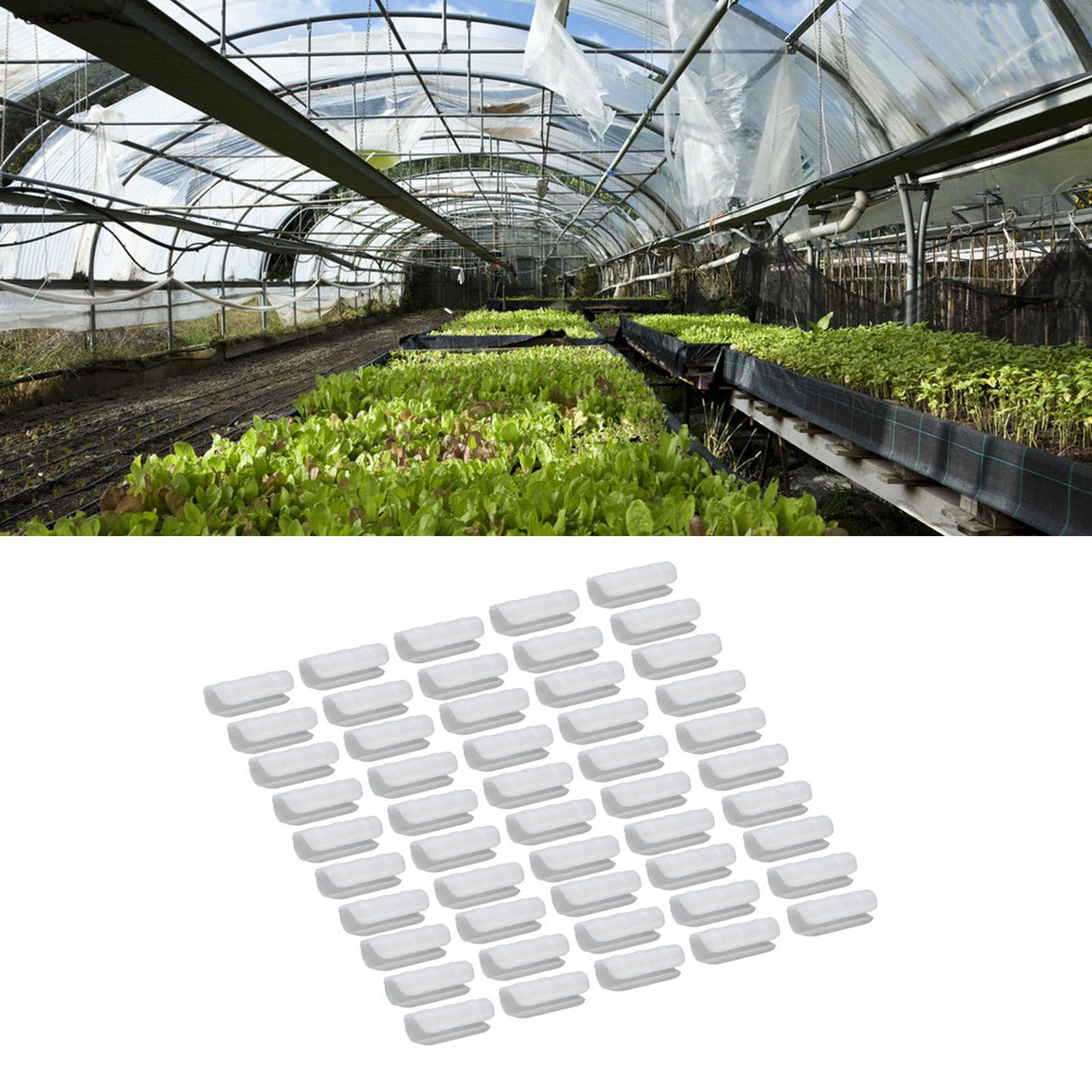 50PCS 10cm Greenhouse Film Clamp Heat Resistant Tube Clip Gardening Frame Pipe Clip for GardenWhite