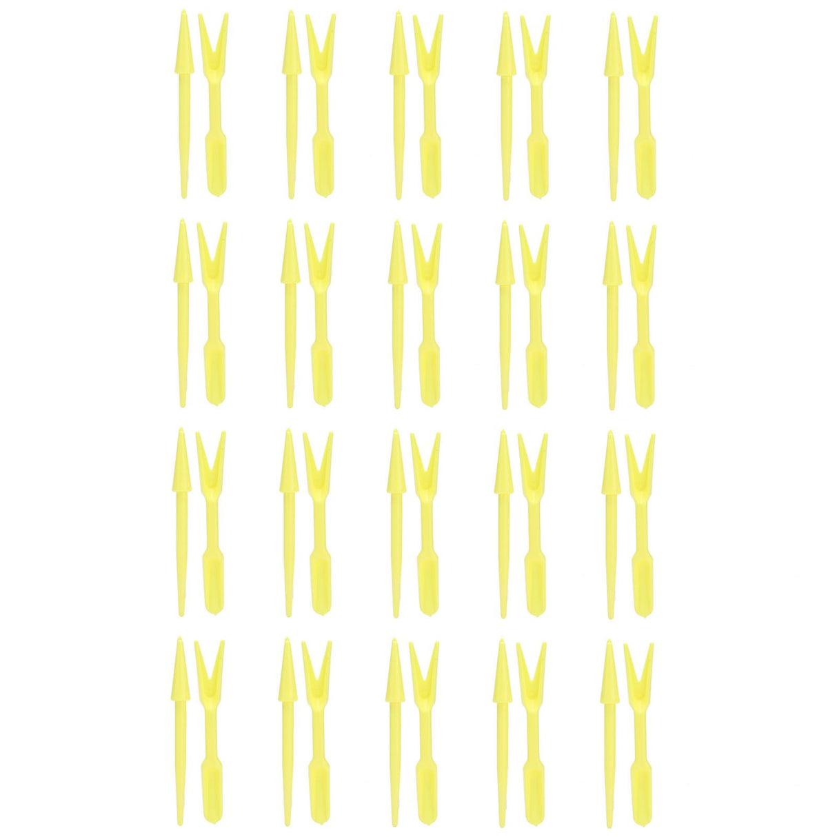 20Sets Small Seed Planter Strong Practicality Small Portable Comfortable to Use Seedling Remover for Vegetable PlantingYellow