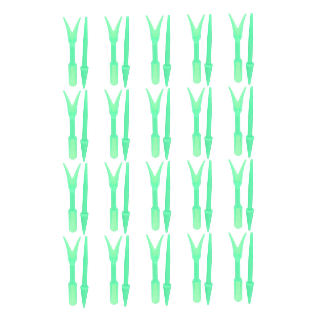 20Sets Small Seed Planter Strong Practicality Small Portable Comfortable to Use Seedling Remover for Vegetable PlantingGreen