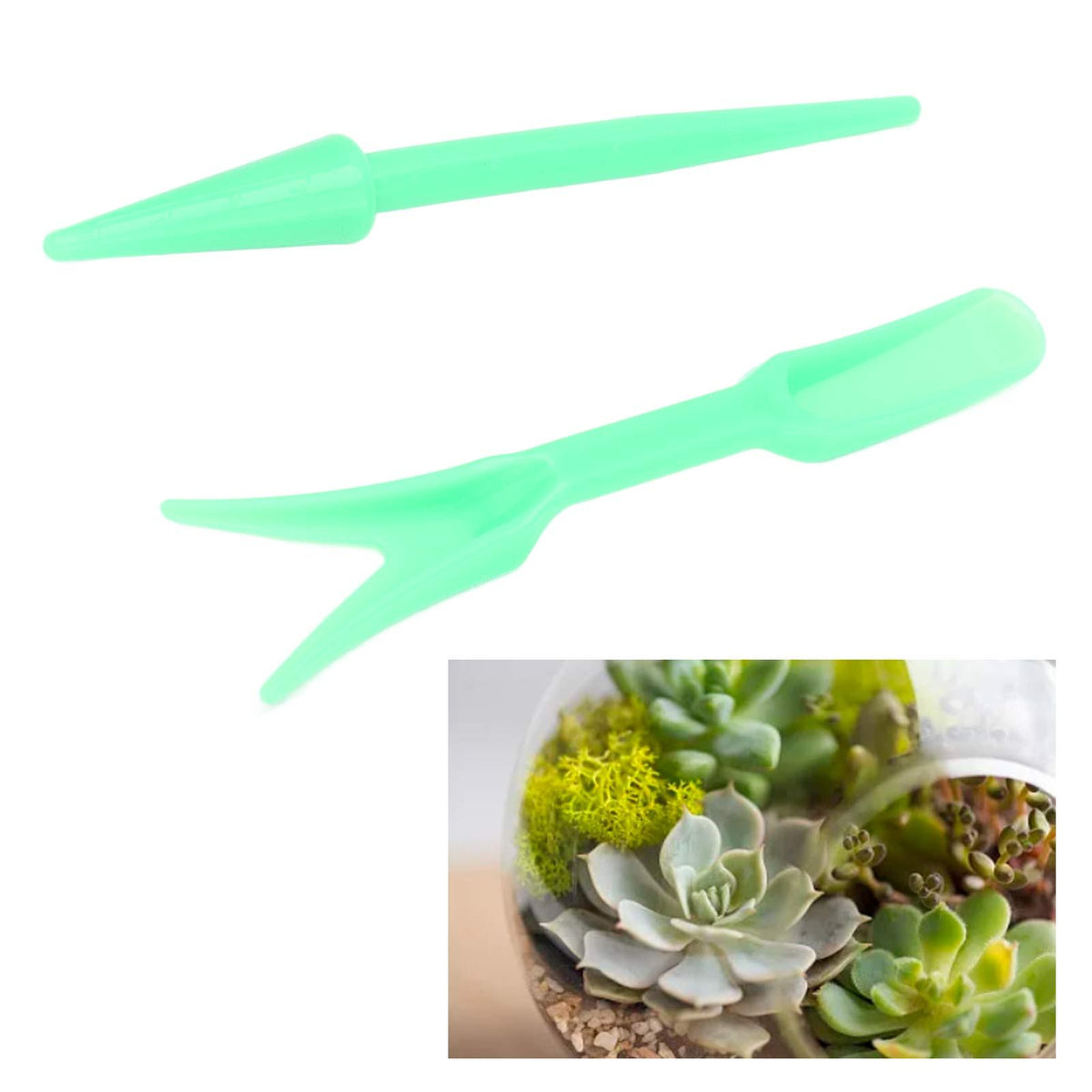 20Sets Small Seed Planter Strong Practicality Small Portable Comfortable to Use Seedling Remover for Vegetable PlantingGreen
