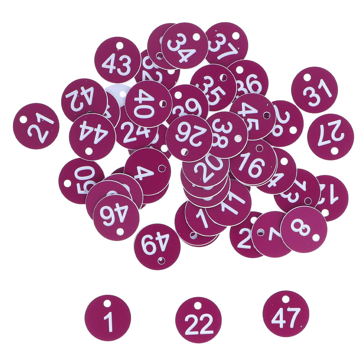 50Pcs Numbered Label Round Simple Beautiful Beehive Tag Breeding Supplies for Beekeeping Animal HusbandryNumbers 1 to 50 Purple
