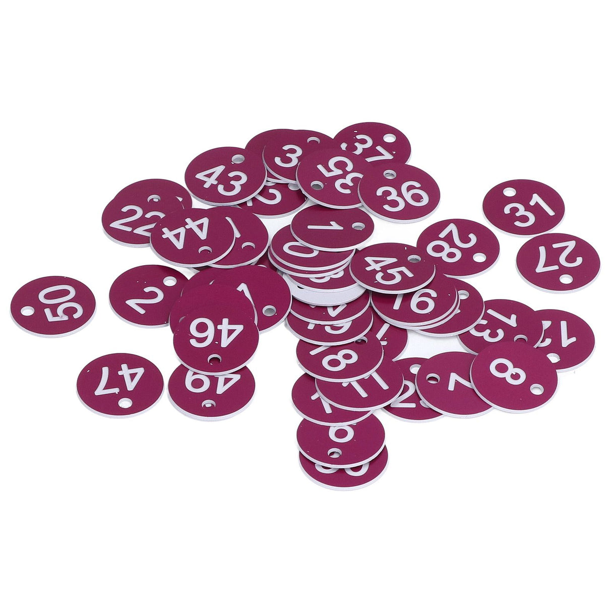 50Pcs Numbered Label Round Simple Beautiful Beehive Tag Breeding Supplies for Beekeeping Animal HusbandryNumbers 1 to 50 Purple