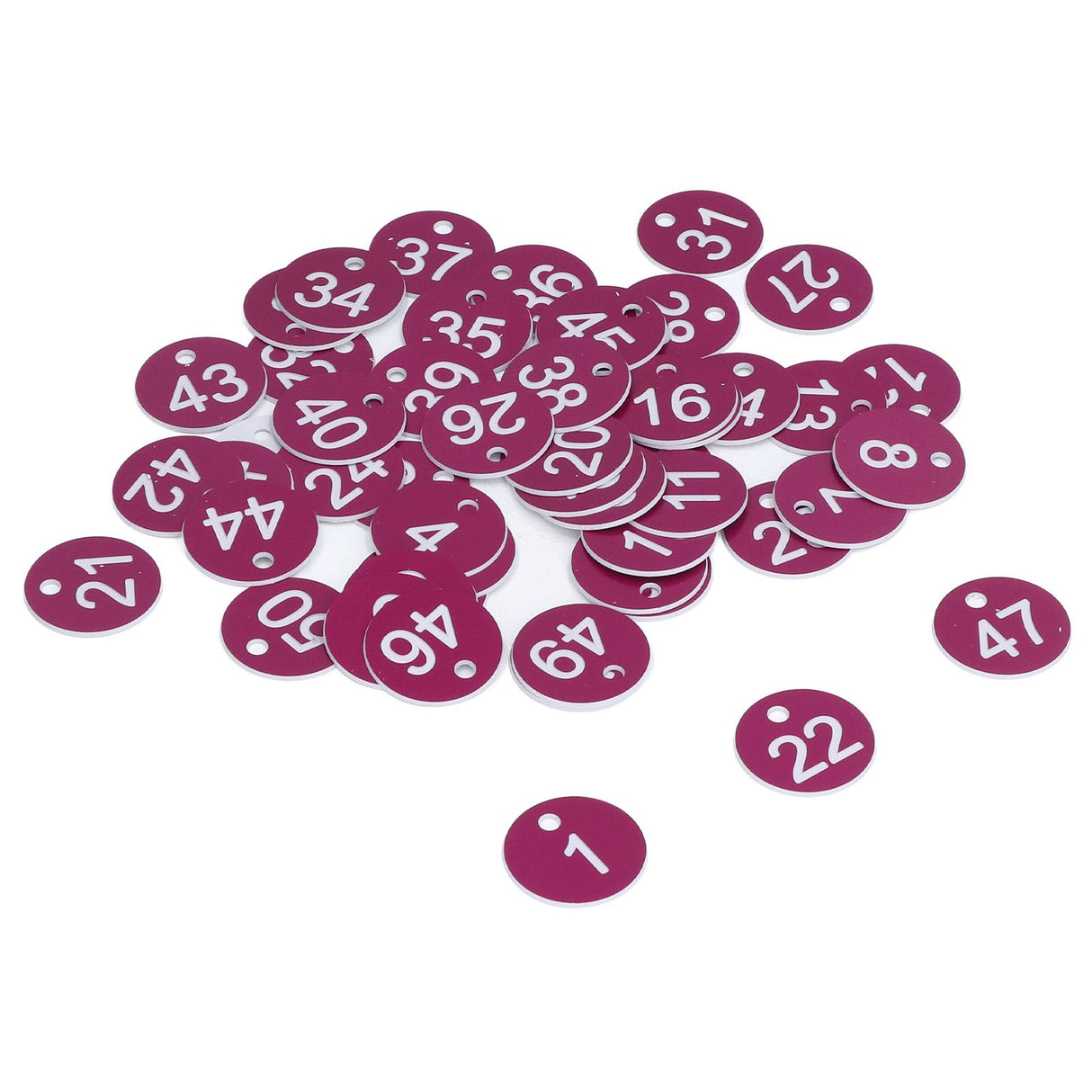 50Pcs Numbered Label Round Simple Beautiful Beehive Tag Breeding Supplies for Beekeeping Animal HusbandryNumbers 1 to 50 Purple