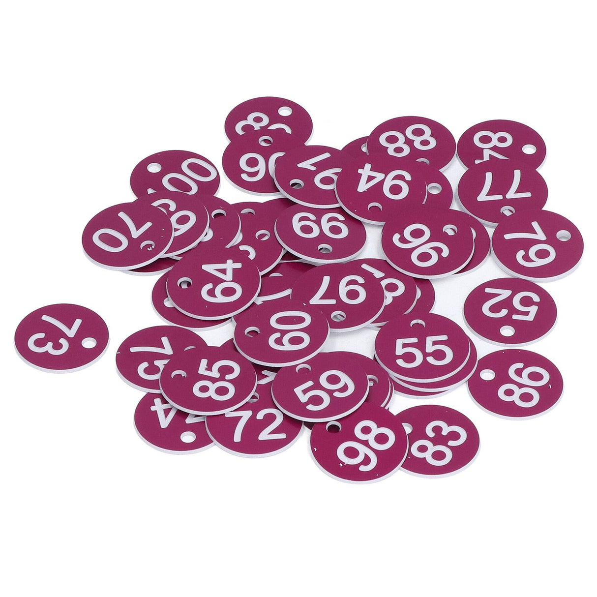 50Pcs Numbered Label Round Simple Beautiful Beehive Tag Breeding Supplies for Beekeeping Animal HusbandryNumbers 51 to 100 Purple