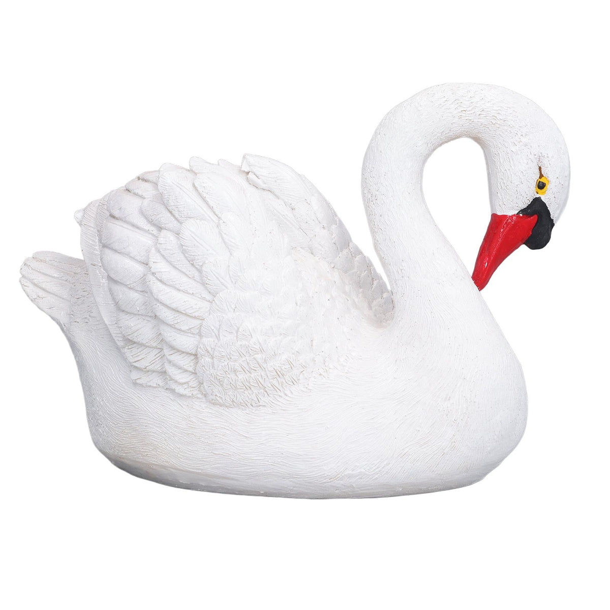 Resin White Swan Figurine Resin White Goose Statue for Outdoor Garden Yard Decoration