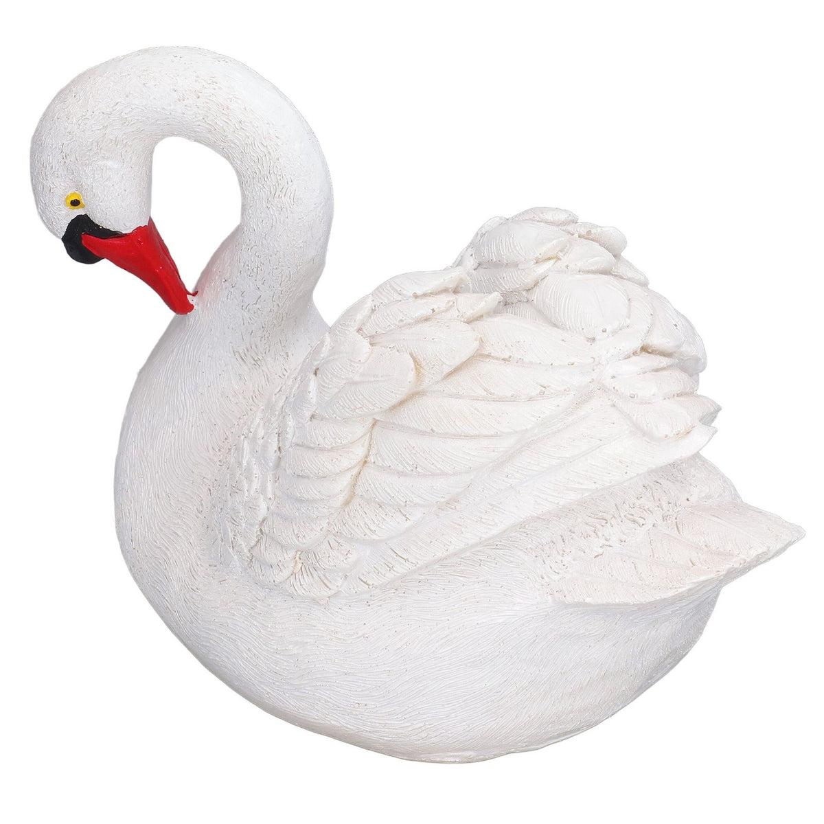 Resin White Swan Figurine Resin White Goose Statue for Outdoor Garden Yard Decoration