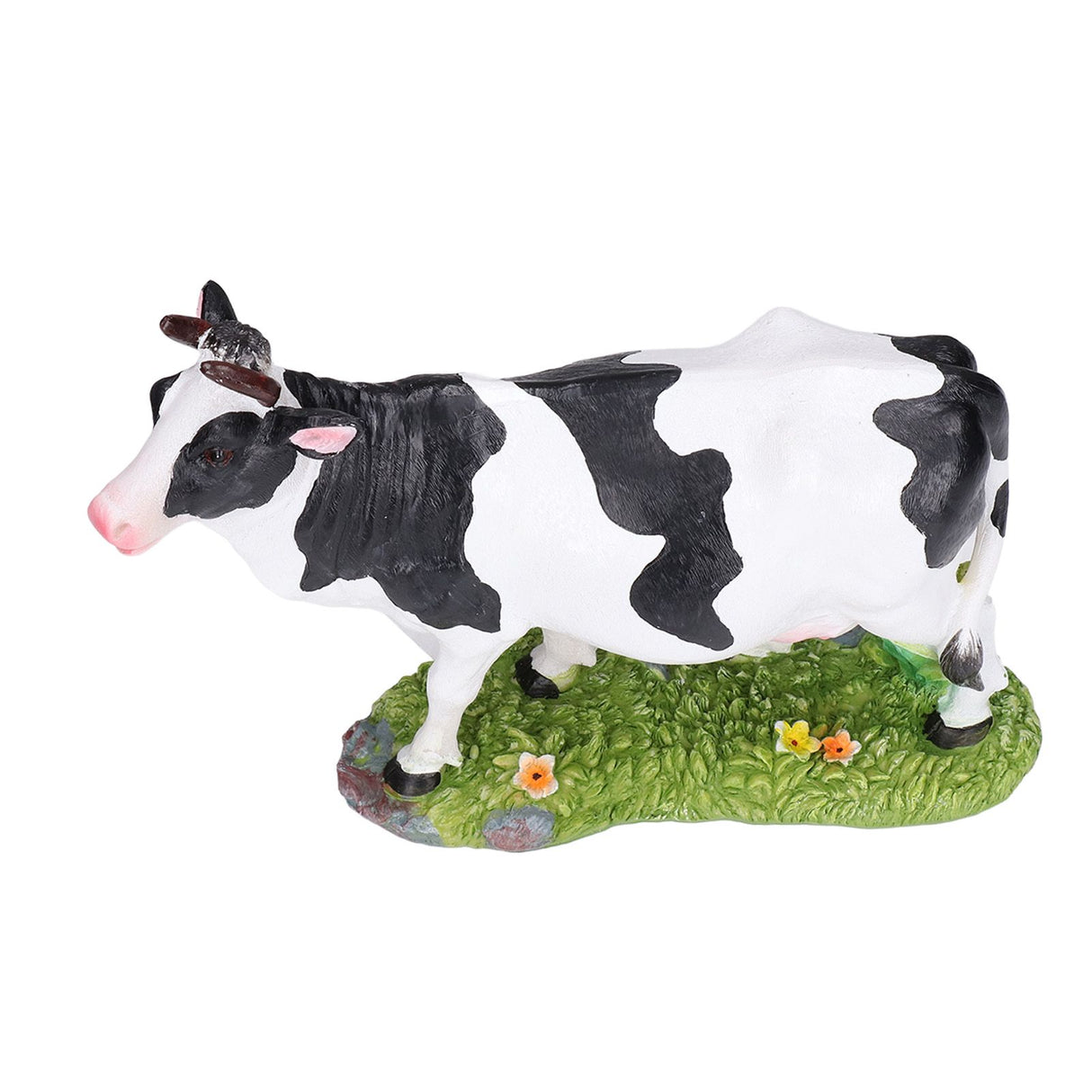 Animals Figures Statue Resin Miniature Cow Figurines for Desktop Garden Decoration