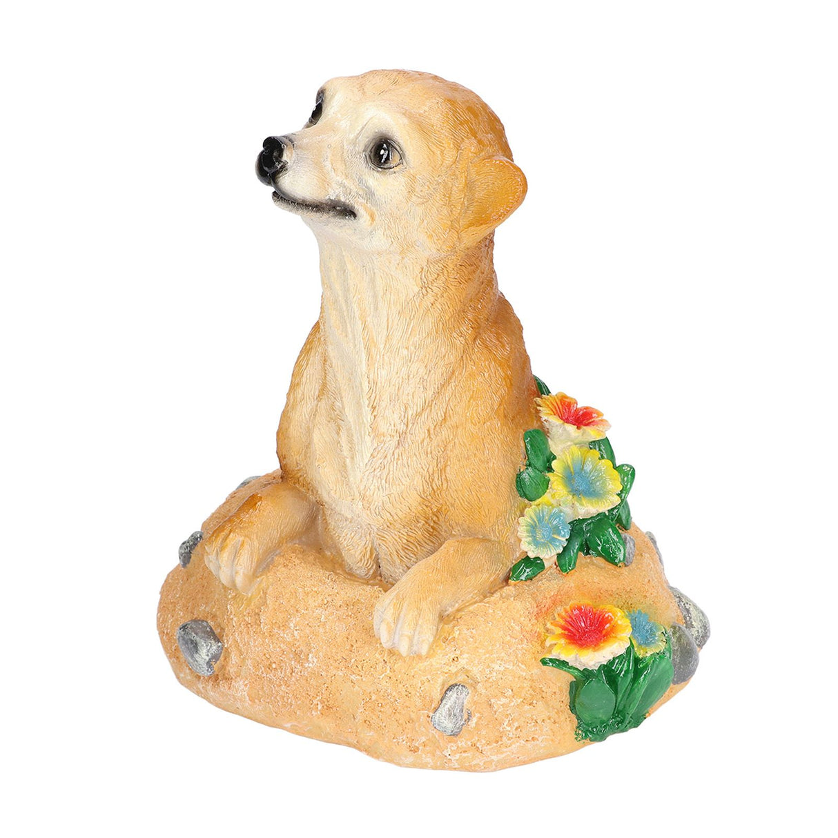 Straw Hat Meerkat Ornaments Meerkat Garden Statue Flower Pot Decoration Resin Crafts for Lawn Garden Yard