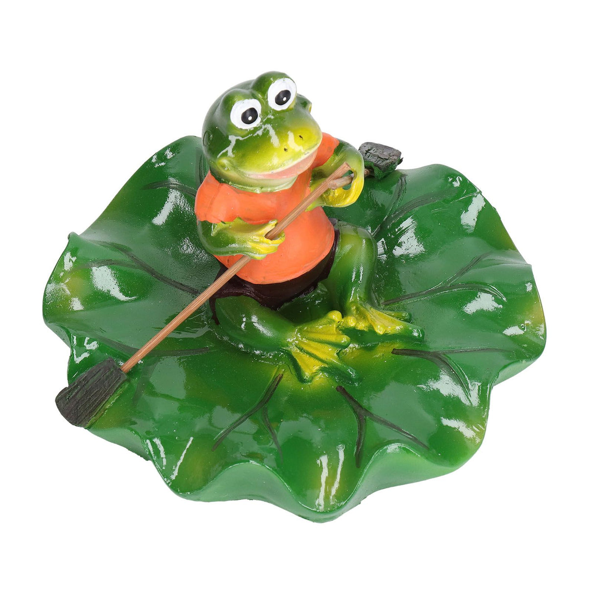 Simulation Resin Floating Lotus Leaf Frogs Ornament Fish Pond Fountain Landscape Decor