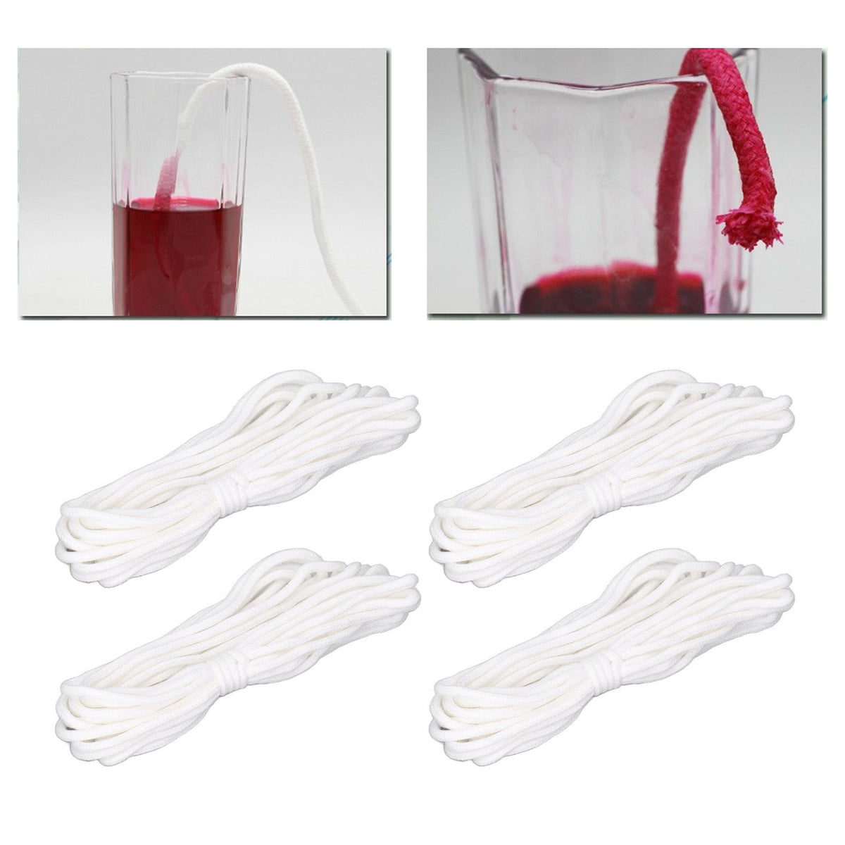 4Pcs Self Watering Cotton Rope Wick Cord Hydroponic Wicking Cord for Indoor Outdoor Potted Plant