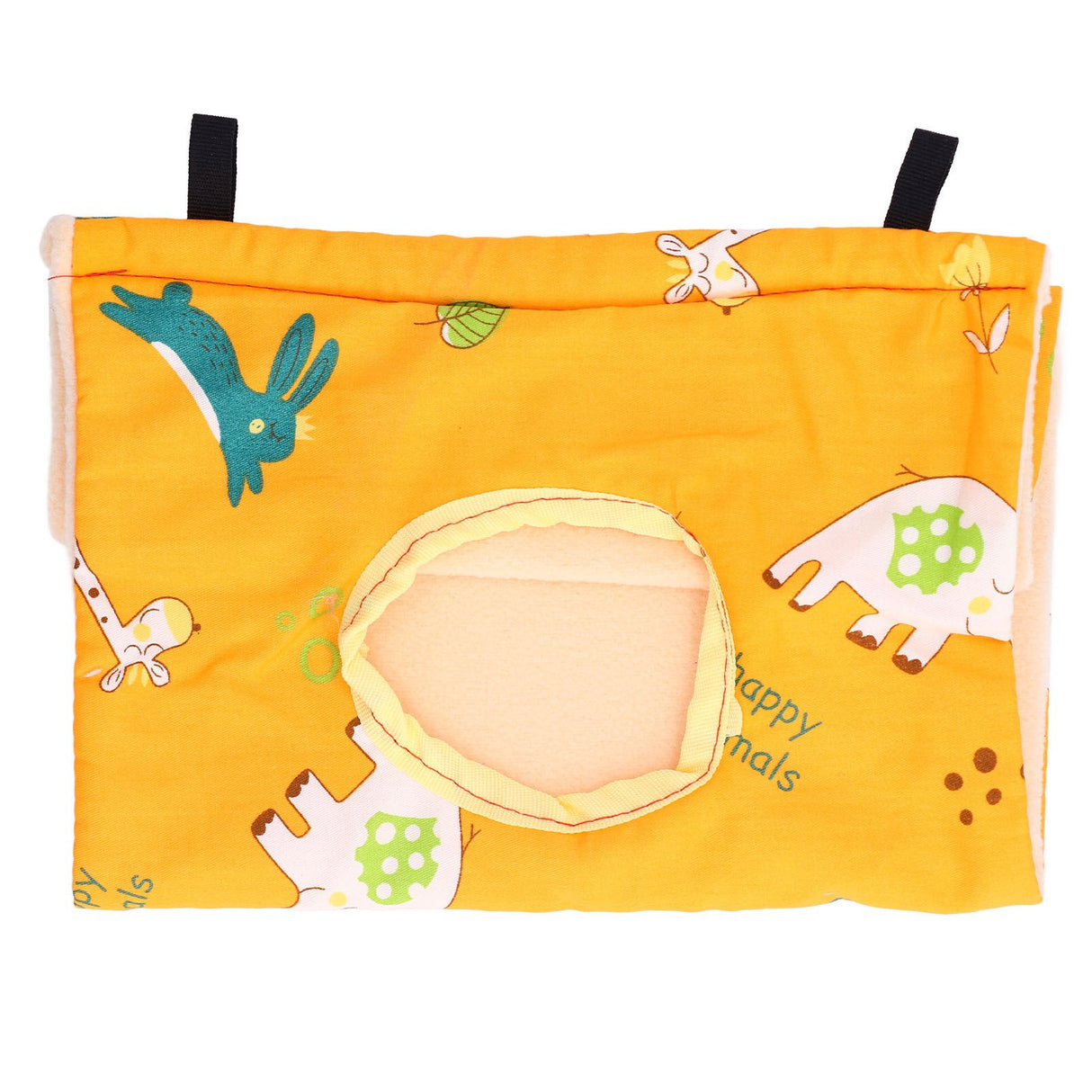 Bird Hut Foldable Soft Comfortable Flannel Orange Triangular Bird Hanging Bed with Hooks for Parrots Hamsters Squirrels
