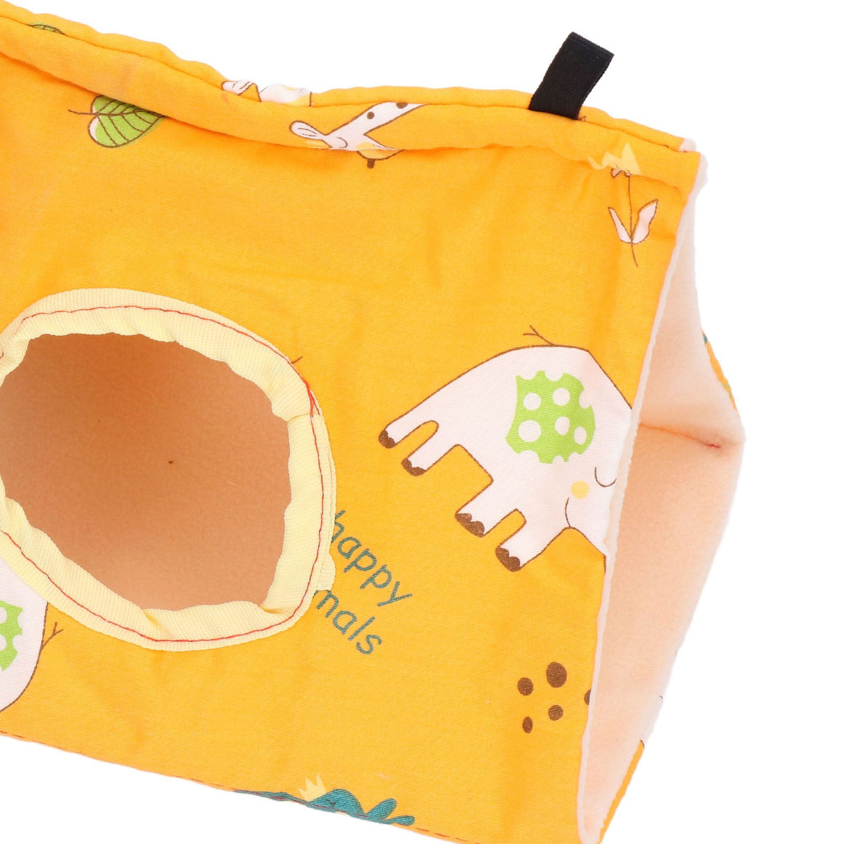 Bird Hut Foldable Soft Comfortable Flannel Orange Triangular Bird Hanging Bed with Hooks for Parrots Hamsters Squirrels