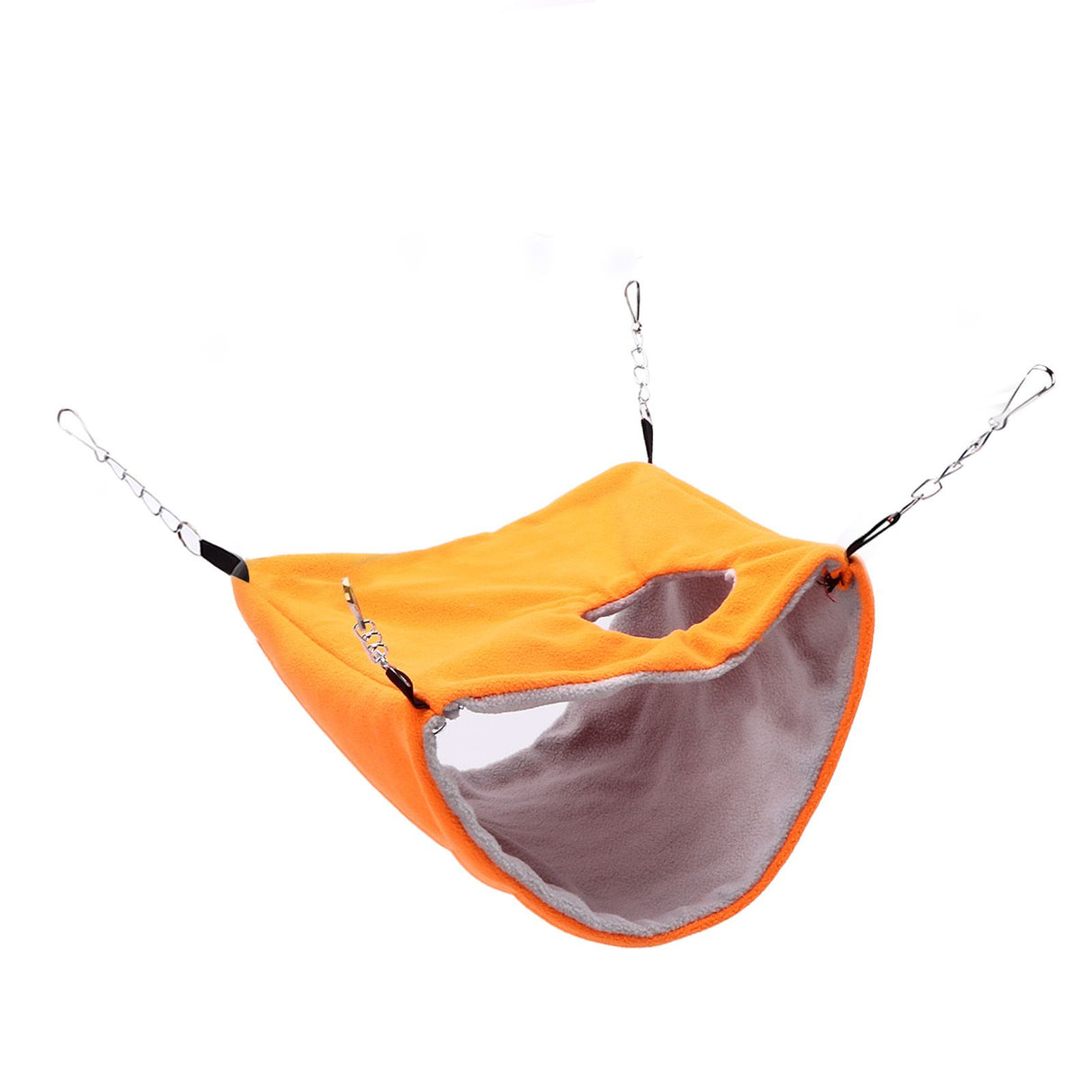 Bird Warm Nest Thermal Plush Cage Hanging Bed Hamster Double Layer Hammock for Winter Cold WeatherOrange