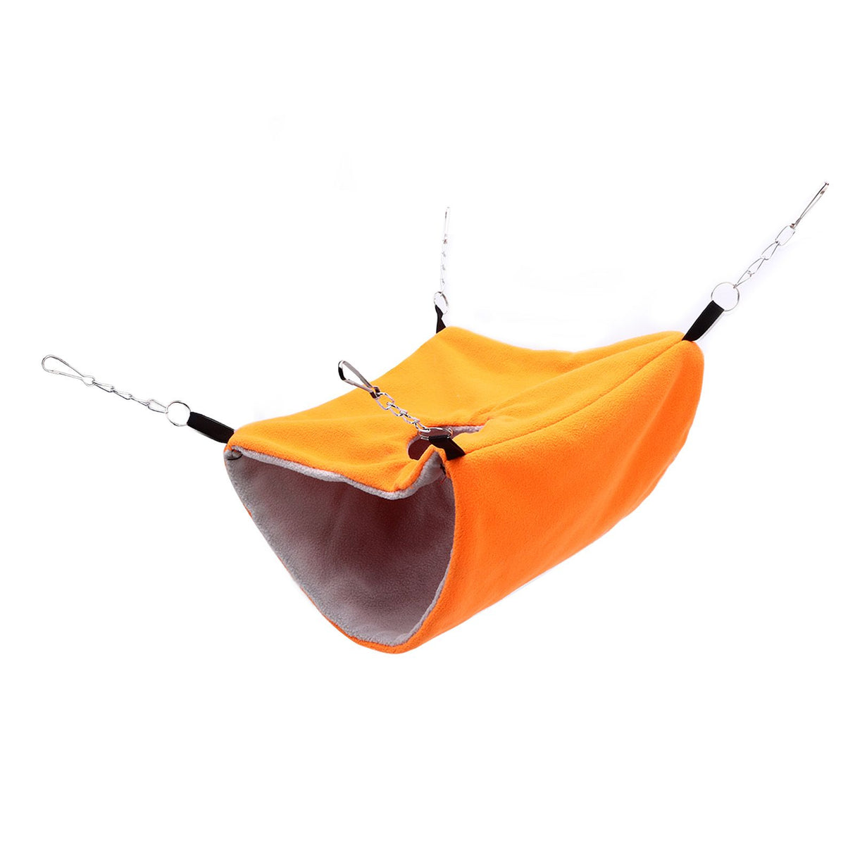 Bird Warm Nest Thermal Plush Cage Hanging Bed Hamster Double Layer Hammock for Winter Cold WeatherOrange