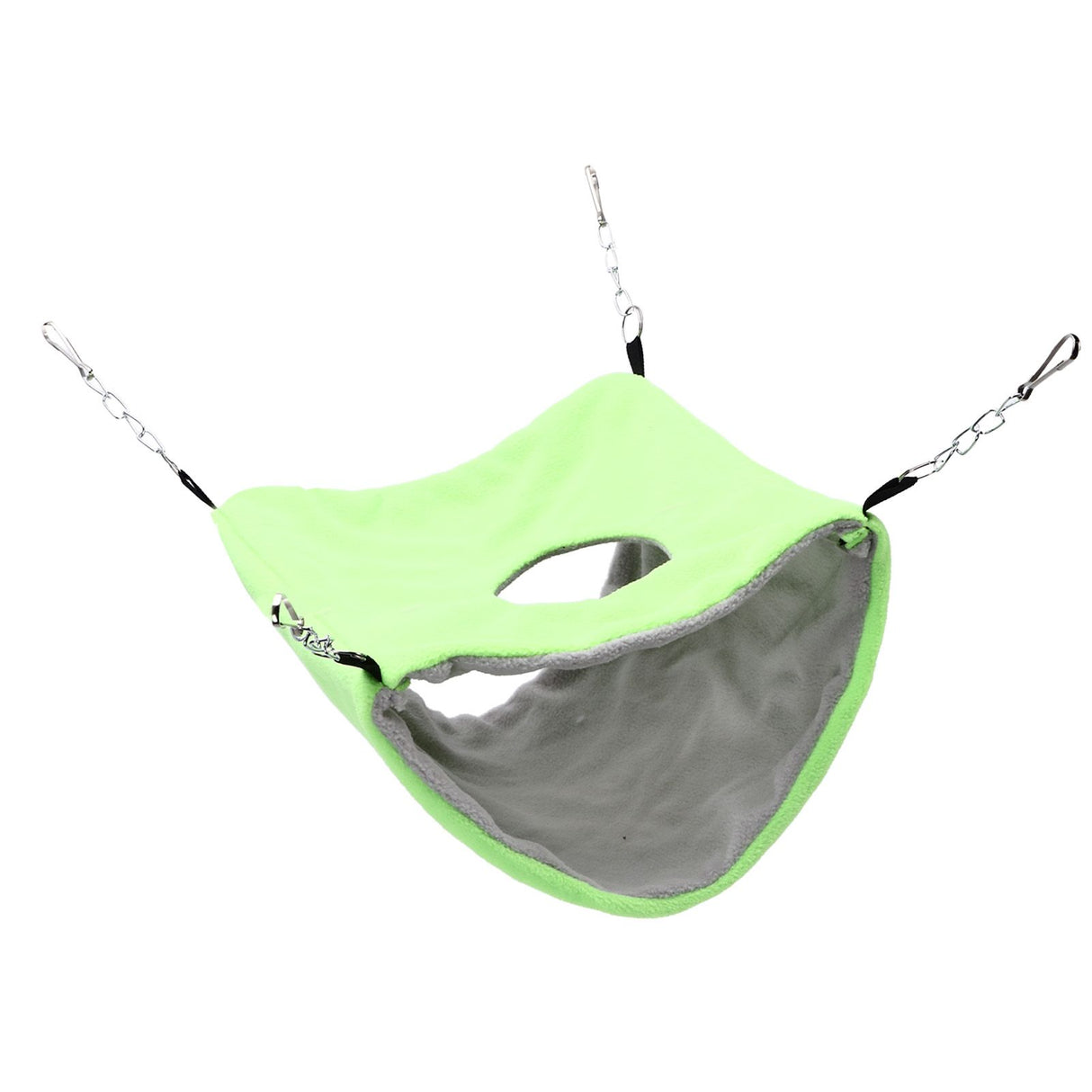 Bird Warm Nest Thermal Plush Cage Hanging Bed Hamster Double Layer Hammock for Winter Cold WeatherGreen