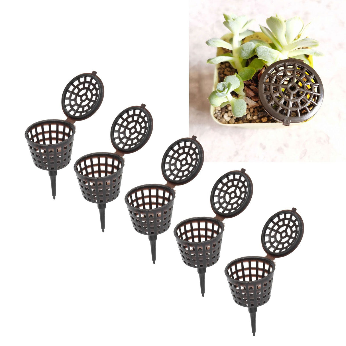 50Pcs Fertilizer Basket Plastic Sturdy Durable Planting Fertilization Box for Potted Plants Home Balconies Garden