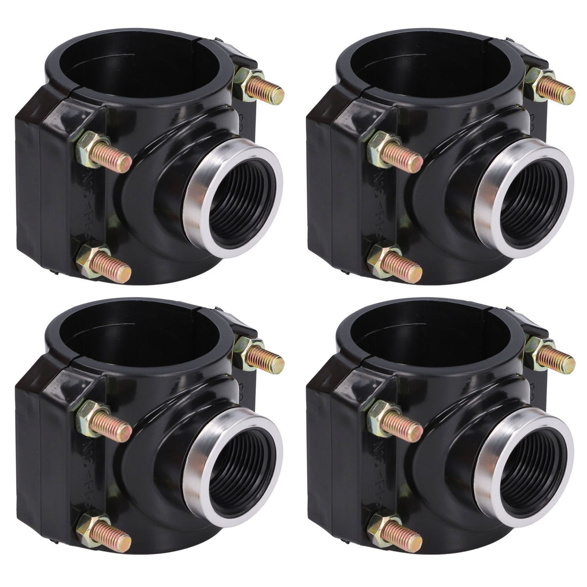 4 Sets Water Drain Saddle Plastic Pipe Additional Quick Connector Tee Kit G1 Female Thread