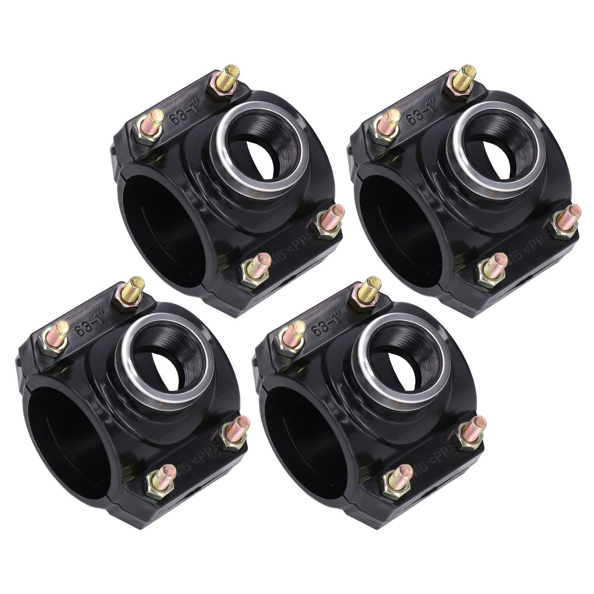 4 Sets Water Drain Saddle Plastic Pipe Additional Quick Connector Tee Kit G1 Female Thread
