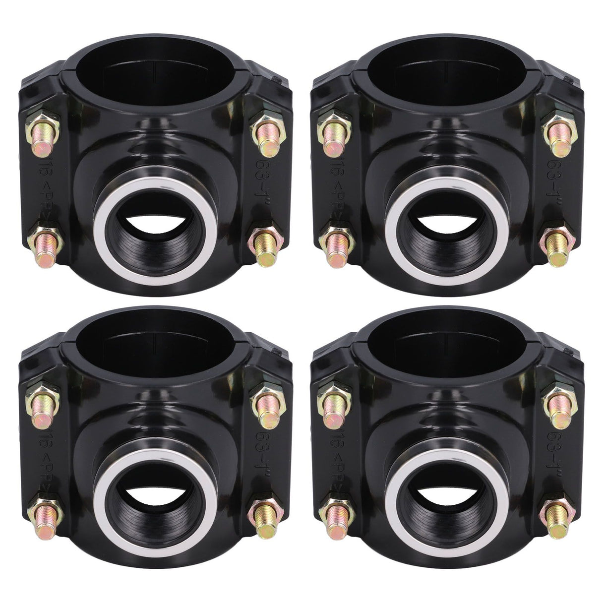 4 Sets Water Drain Saddle Plastic Pipe Additional Quick Connector Tee Kit G1 Female Thread