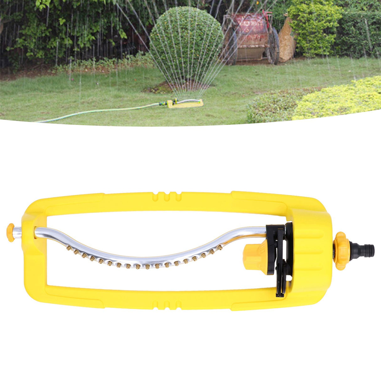Oscillating Sprinkler 18 Holes Large Coverage Automatic Rotation Water Sprinkler for Lawns Gardens