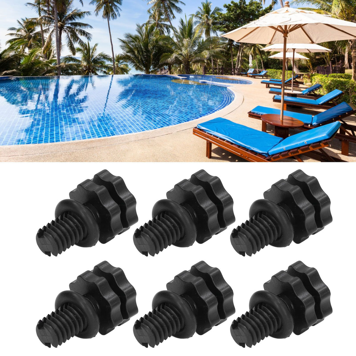 6Pcs Vent Valve Air Safety Exhaust Pool Filter Accessory Set Kit for HAYWARD DE Pool Cleaning Tools