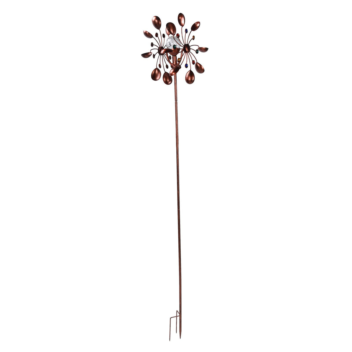 Solar Wind Spinners Multi Color LED Lights Garden Wind Catcher Windmill for Courtyard