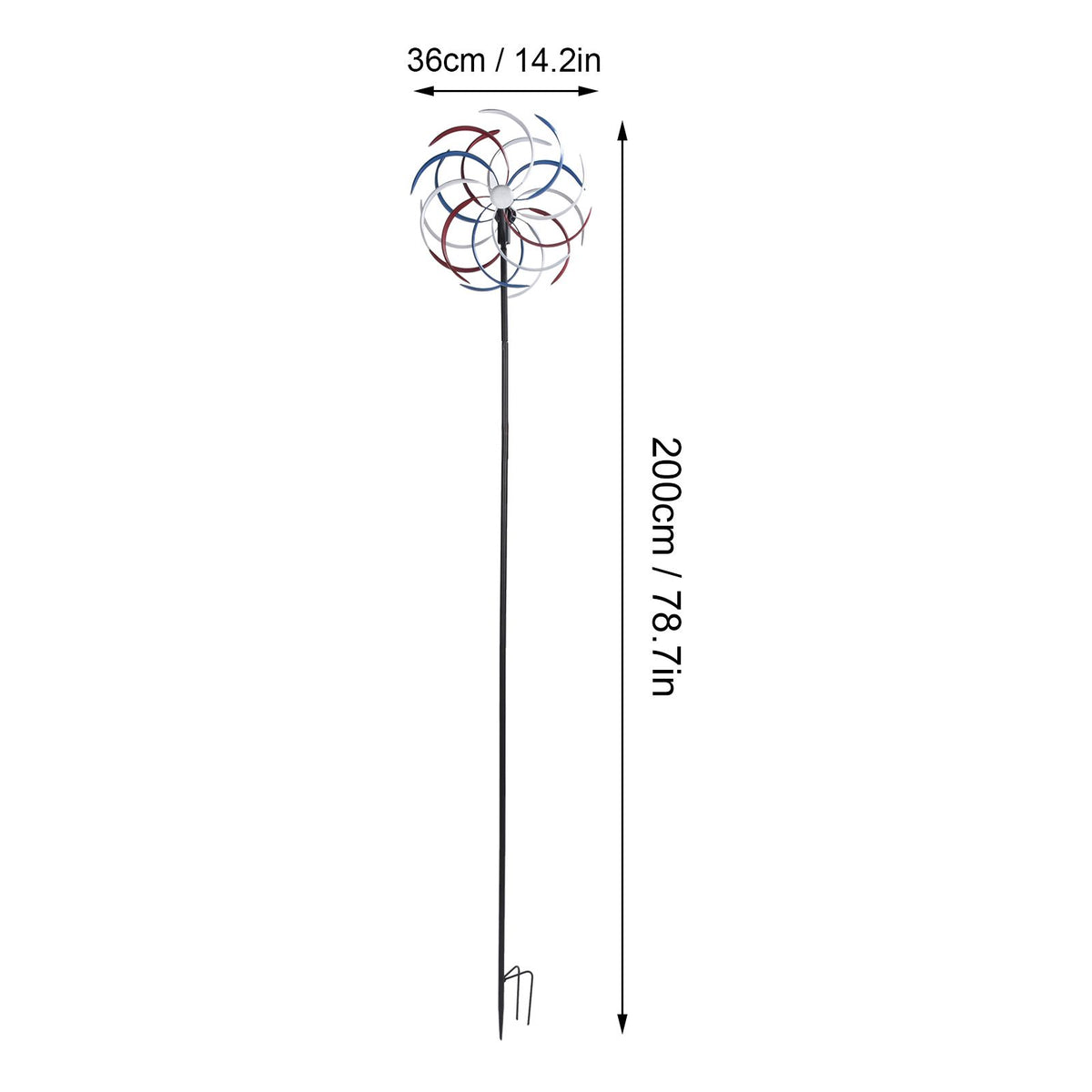 Outdoor Metal Wind Spinners LED Light Solar Powered Windmill for Yard Garden Lawns Decoration