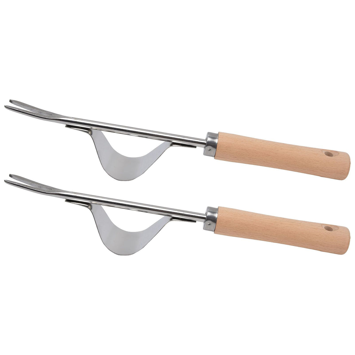 2Pcs Garden Hand Weeder Stainless Steel Sturdy Durable Rustproof Glossy Handle Weed Removal Tool