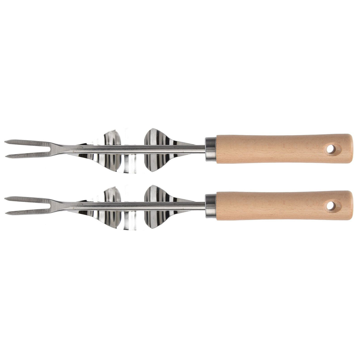 2Pcs Garden Hand Weeder Stainless Steel Sturdy Durable Rustproof Glossy Handle Weed Removal Tool